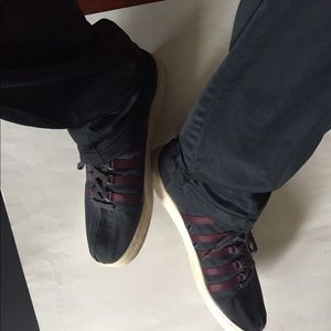 K-Swiss  black and burgundy sneakers cloth